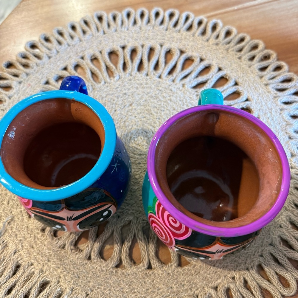 Colorful Hand-Painted Ceramic Cups - Picture 5 of 9